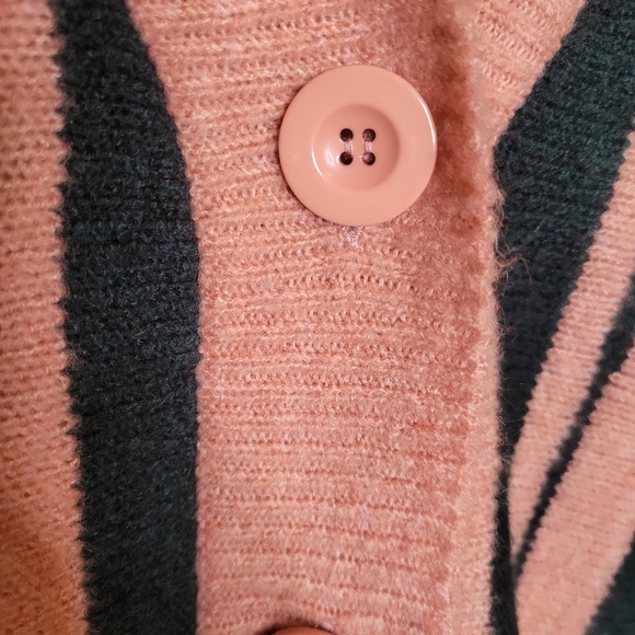 Sacred Hawk Sweater Stripe Pink Cardigan Womens Size Small Oversized - Picture 6 of 11